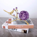 GobekUsa Amethyst Flower Ball Bird Sculpture Desk Decoration