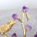 GobekUsa Amethyst Flower Ball Bird Sculpture Desk Decoration