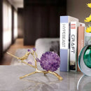 GobekUsa Amethyst Flower Ball Bird Sculpture Desk Decoration