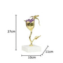 GobekUsa Amethyst Flower Ornaments Gold-plated Dragonfly Decor Sculpture Room Decor
