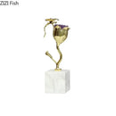 GobekUsa Amethyst Flower Ornaments Gold-plated Dragonfly Decor Sculpture Room Decor