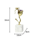 GobekUsa Amethyst Flower Ornaments Gold-plated Dragonfly Decor Sculpture Room Decor