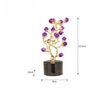 GobekUsa Amethyst Tree Metal Grapevine Statue Crystal Grape Home Decor