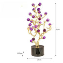 GobekUsa Amethyst Tree Metal Grapevine Statue Crystal Grape Home Decor