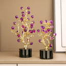 GobekUsa Amethyst Tree Metal Grapevine Statue Crystal Grape Home Decor