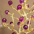 GobekUsa Amethyst Tree Metal Grapevine Statue Crystal Grape Home Decor