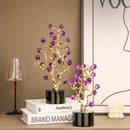 GobekUsa Amethyst Tree Metal Grapevine Statue Crystal Grape Home Decor