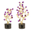 GobekUsa Amethyst Tree Metal Grapevine Statue Crystal Grape Home Decor