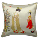 GobekUsa Ancient Chinese Beauty Girl Velvet Satin Throw Pillow Cover 45x45cm