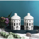 GobekUsa Ancient Roman Architecture Ceramic Incense Candlestick Luxury Home Ornament
