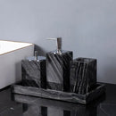 GobekUsa Ancient Wood Grain Marble Bathroom Set with Luxury Accessories