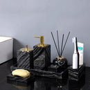 GobekUsa Ancient Wood Grain Marble Bathroom Set with Luxury Accessories