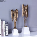 GobekUsa Angel Abstract Figures Sculpture Cast Iron Home Decor Statue Craft