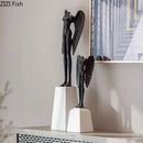 GobekUsa Angel Abstract Figures Sculpture Cast Iron Home Decor Statue Craft