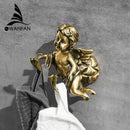 GobekUsa Angel Brass Towel Hook for Bathroom & Garage Wall Mounted