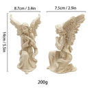 White and gold resin angel figurine living room collectible statue by Decorbites