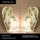 GobekUsa Angel Indoor Wall Light LED Gold Resin Sconce for Home Decor