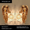 GobekUsa Angel Indoor Wall Light LED Gold Resin Sconce for Home Decor