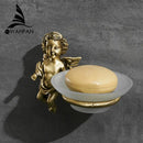 GobekUsa Angel Style Gold Soap Dish Holder for Bathroom Wall Mounted