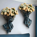 GobekUsa Angel Vase Wall Decoration Resin Shelf Art Mural Living Room Cupid Flowerpot