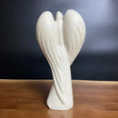 Serene white angel wing girl resin statue living room decor by Decorbites