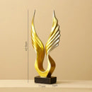 Modern gold & silver angel wings sculpture living room decor artware by Decorbites