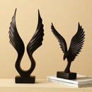Modern gold & silver angel wings sculpture living room decor artware by Decorbites