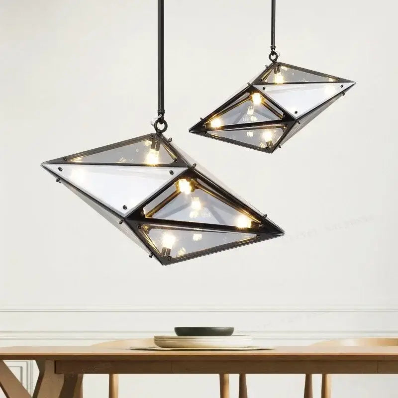 GobekUsa Angular Diamond Glass Chandelier Ceiling Light for Home Decor, photo 5 of 19