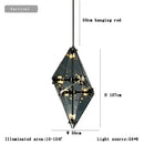 GobekUsa Angular Diamond Glass Chandelier Ceiling Light for Home Decor