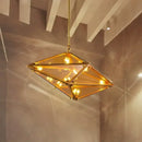 GobekUsa Angular Diamond Glass Chandelier Ceiling Light for Home Decor
