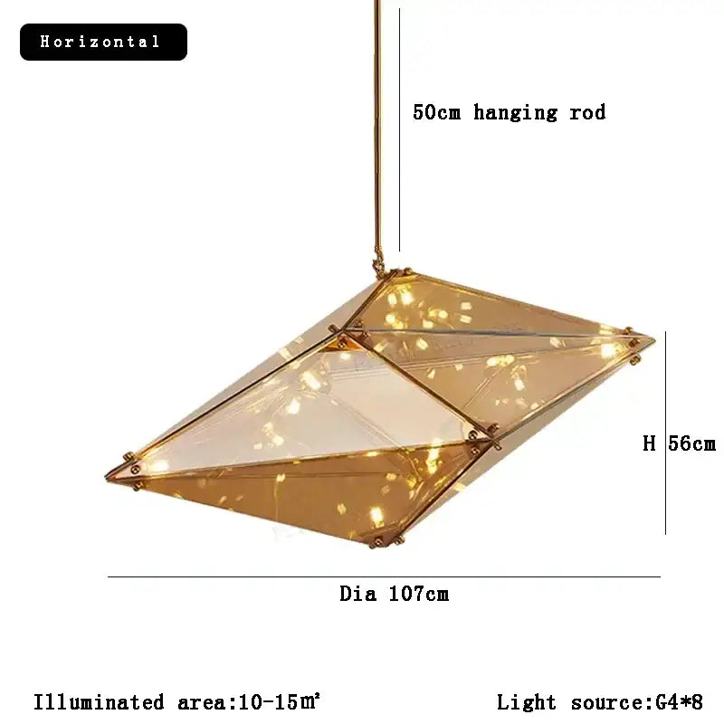 GobekUsa Angular Diamond Glass Chandelier Ceiling Light for Home Decor, photo 13 of 19