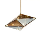 GobekUsa Angular Diamond Glass Chandelier Ceiling Light for Home Decor
