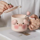 Cute cream dog animal ceramic mug set kitchen breakfast cup by Decorbites