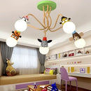 GobekUsa Animal LED Ceiling Light: Monkey Zebra Giraffe Kids Lamp for Bedroom.