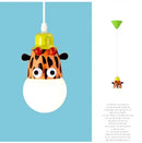 GobekUsa Animal LED Ceiling Light: Monkey Zebra Giraffe Kids Lamp for Bedroom.