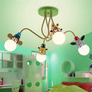 GobekUsa Animal LED Ceiling Light: Monkey Zebra Giraffe Kids Lamp for Bedroom.