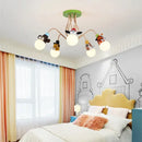 GobekUsa Animal LED Ceiling Light: Monkey Zebra Giraffe Kids Lamp for Bedroom.