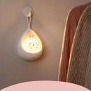Cute bunny white ceramic teardrop animal night light bedroom decor by Decorbites