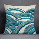Modern teal & green nature pattern decorative pillowcase living room by Decorbites