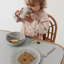 Pastel animal print bamboo fiber childrens dinnerware set dining room by Decorbites