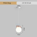 GobekUsa Animal Resin Pendant Lamps: Bear Rabbit Dog Sheep Bunny Chandelier for Children's Room