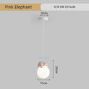 GobekUsa Animal Resin Pendant Lamps: Bear Rabbit Dog Sheep Bunny Chandelier for Children's Room