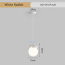 GobekUsa Animal Resin Pendant Lamps: Bear Rabbit Dog Sheep Bunny Chandelier for Children's Room