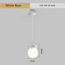 GobekUsa Animal Resin Pendant Lamps: Bear Rabbit Dog Sheep Bunny Chandelier for Children's Room