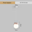 GobekUsa Animal Resin Pendant Lamps: Bear Rabbit Dog Sheep Bunny Chandelier for Children's Room