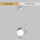 GobekUsa Animal Resin Pendant Lamps: Bear Rabbit Dog Sheep Bunny Chandelier for Children's Room