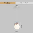 GobekUsa Animal Resin Pendant Lamps: Bear Rabbit Dog Sheep Bunny Chandelier for Children's Room