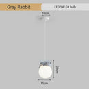 GobekUsa Animal Resin Pendant Lamps: Bear Rabbit Dog Sheep Bunny Chandelier for Children's Room