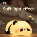 Cute panda silicone night light bedroom animal bedside lamp by Decorbites