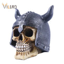 Viking horned animal skull ornament living room halloween decor by Decorbites